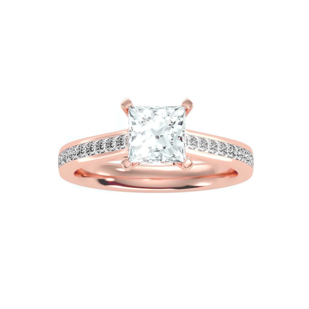 Women solitaire ring full US finger size 3dm stl render detail 3D print model_15