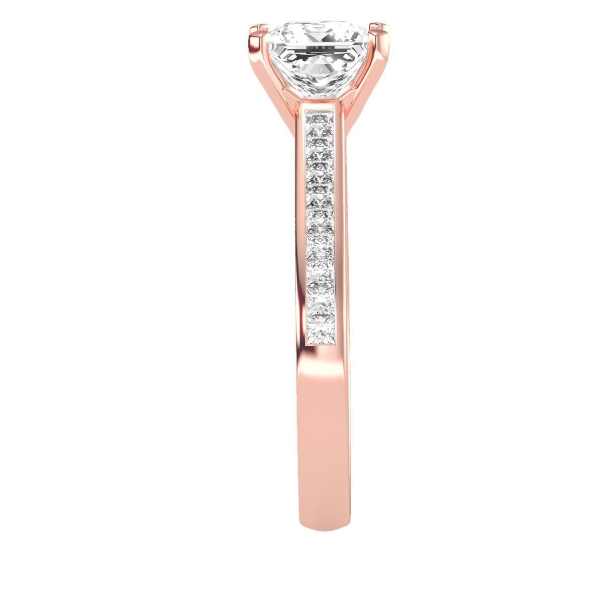Women solitaire ring full US finger size 3dm stl render detail 3D print model_14