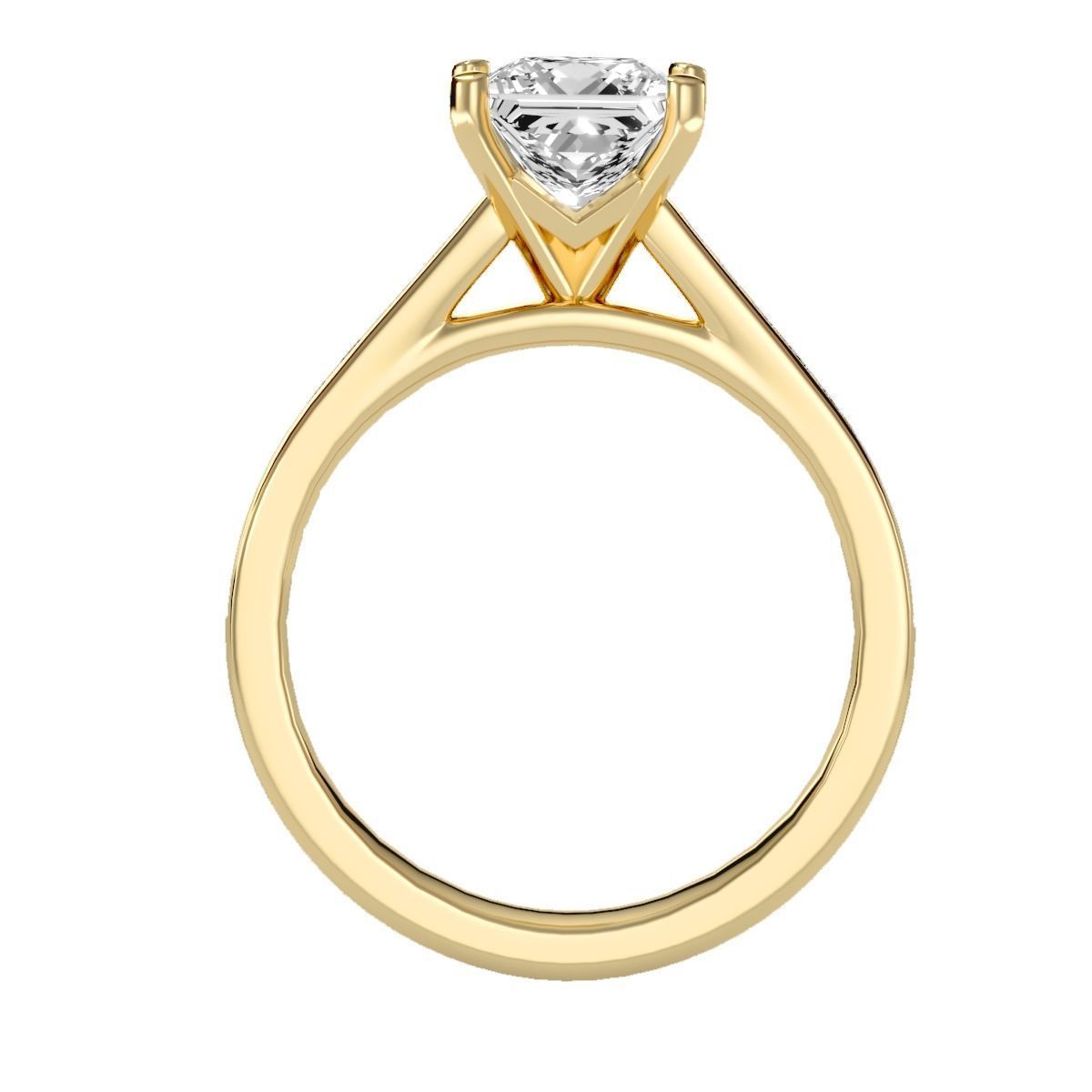 Women solitaire ring full US finger size 3dm stl render detail 3D print model_20