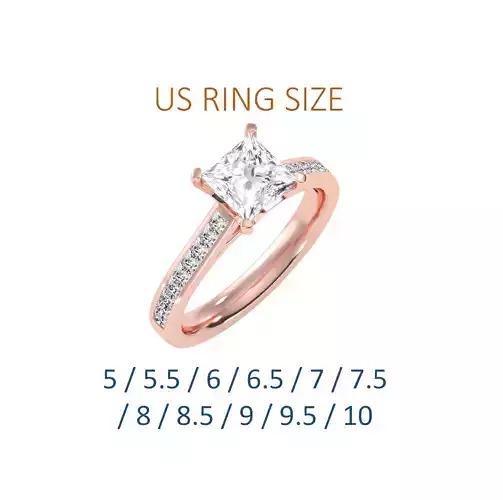 Women solitaire ring full US finger size 3dm stl render detail 3D print model
