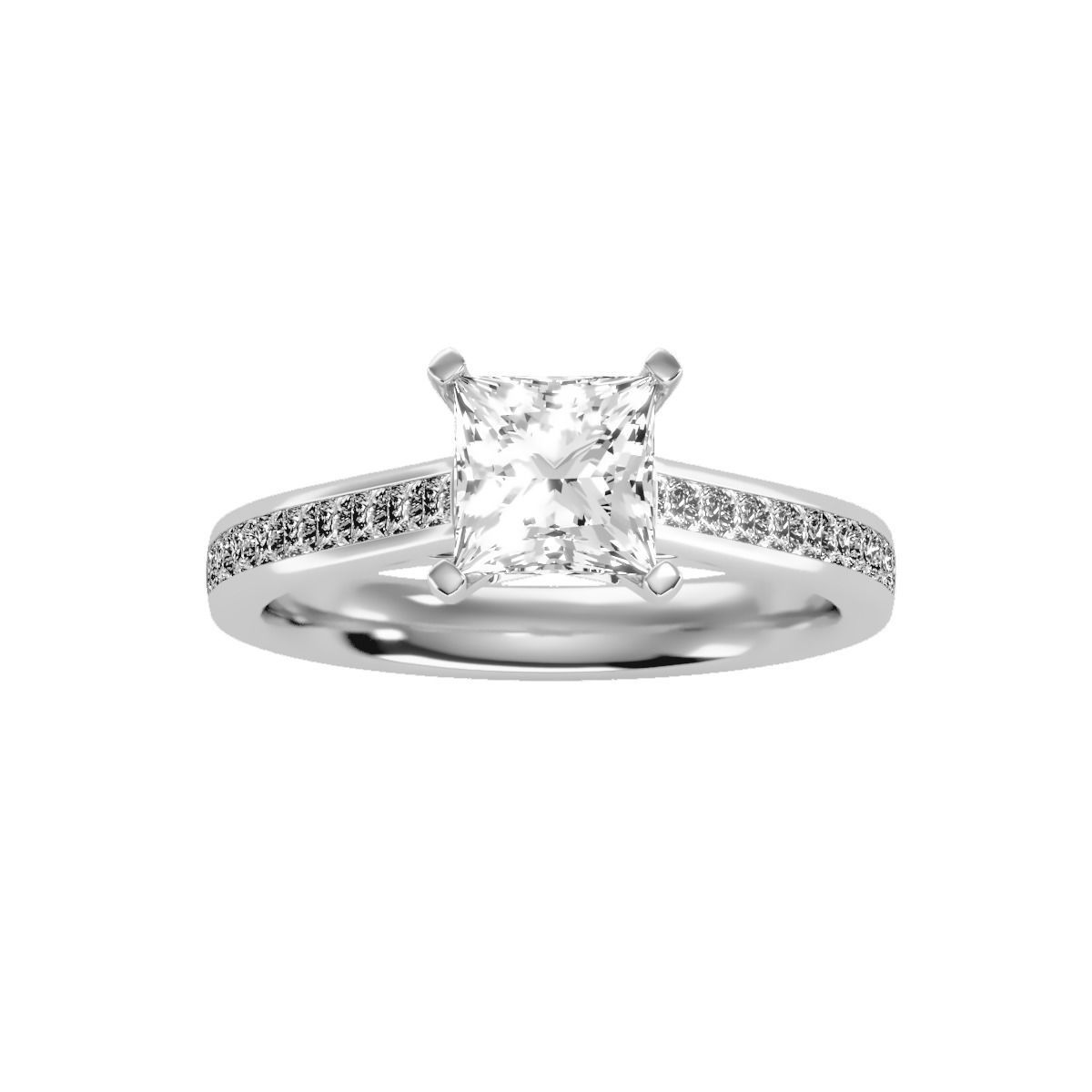 Women solitaire ring full US finger size 3dm stl render detail 3D print model_19