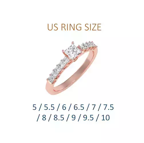 Women solitaire ring full US finger size 3dm stl render detail 3D print model