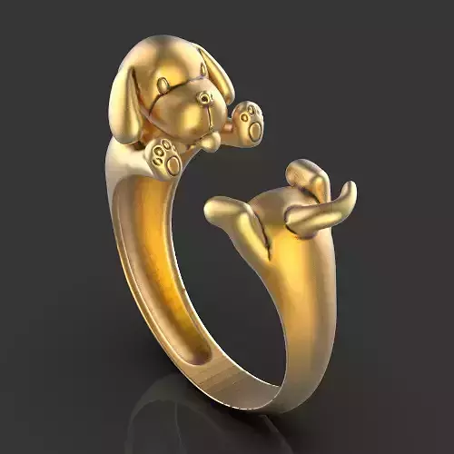 Puppy ring Silver Gold  Print