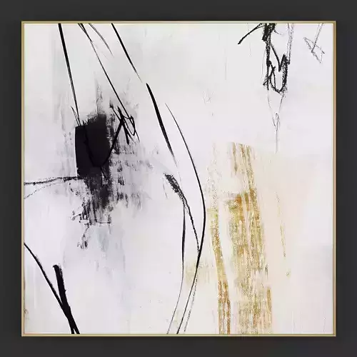 Pictures64 abstract painting with gold and lines