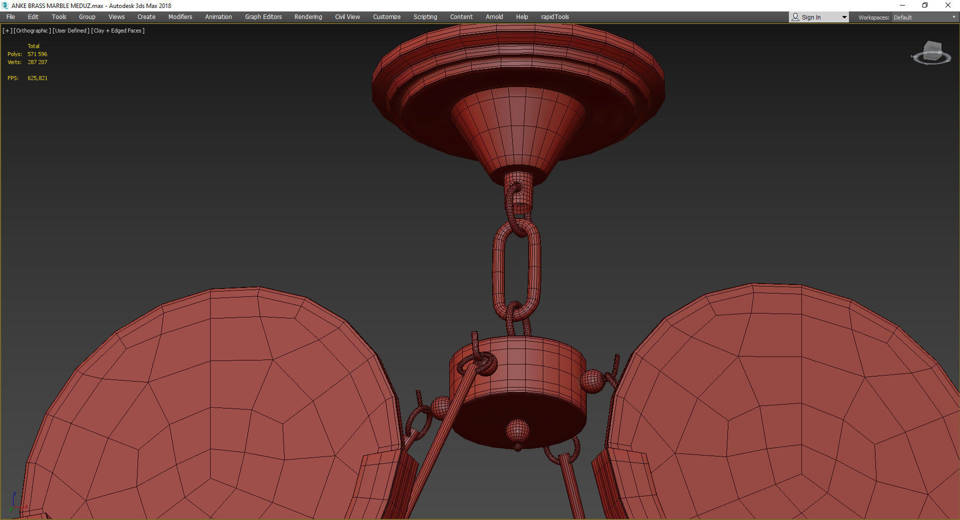 ANKE BRASS MARBLE MEDUZ 3D model_4