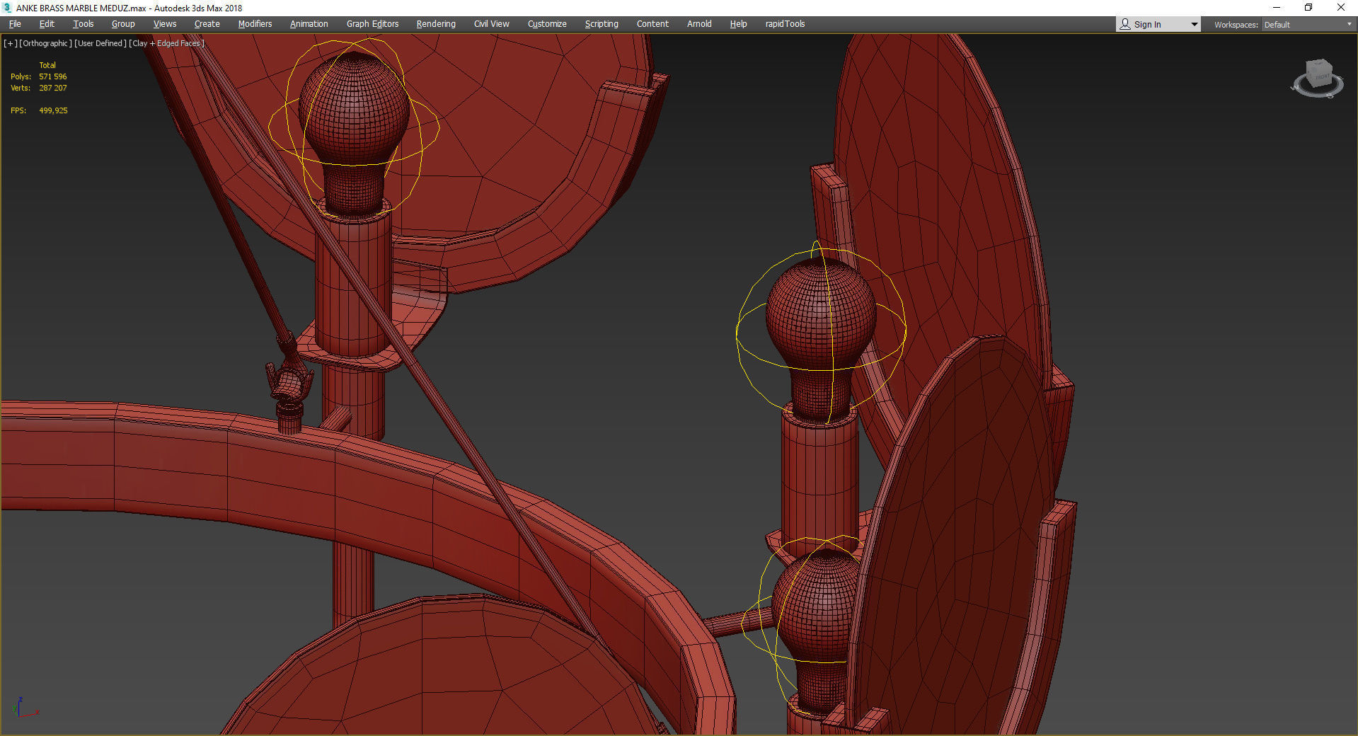 ANKE BRASS MARBLE MEDUZ 3D model_3