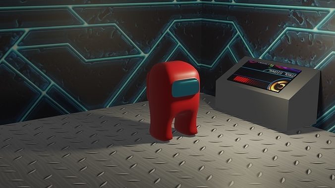 Among us Render  3D Model  Wallpaper Free 3D model