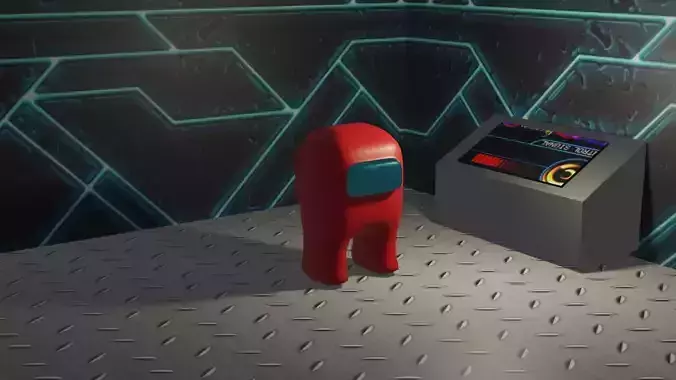 Among us Render  3D Model  Wallpaper Free 3D model