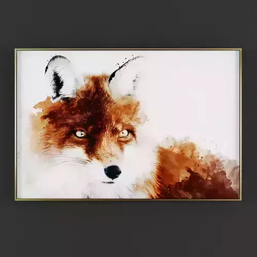 Pictures70 fox wall art Low-poly 3D model
