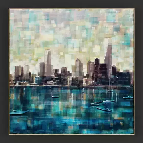 Pictures71 chicago skyline painting