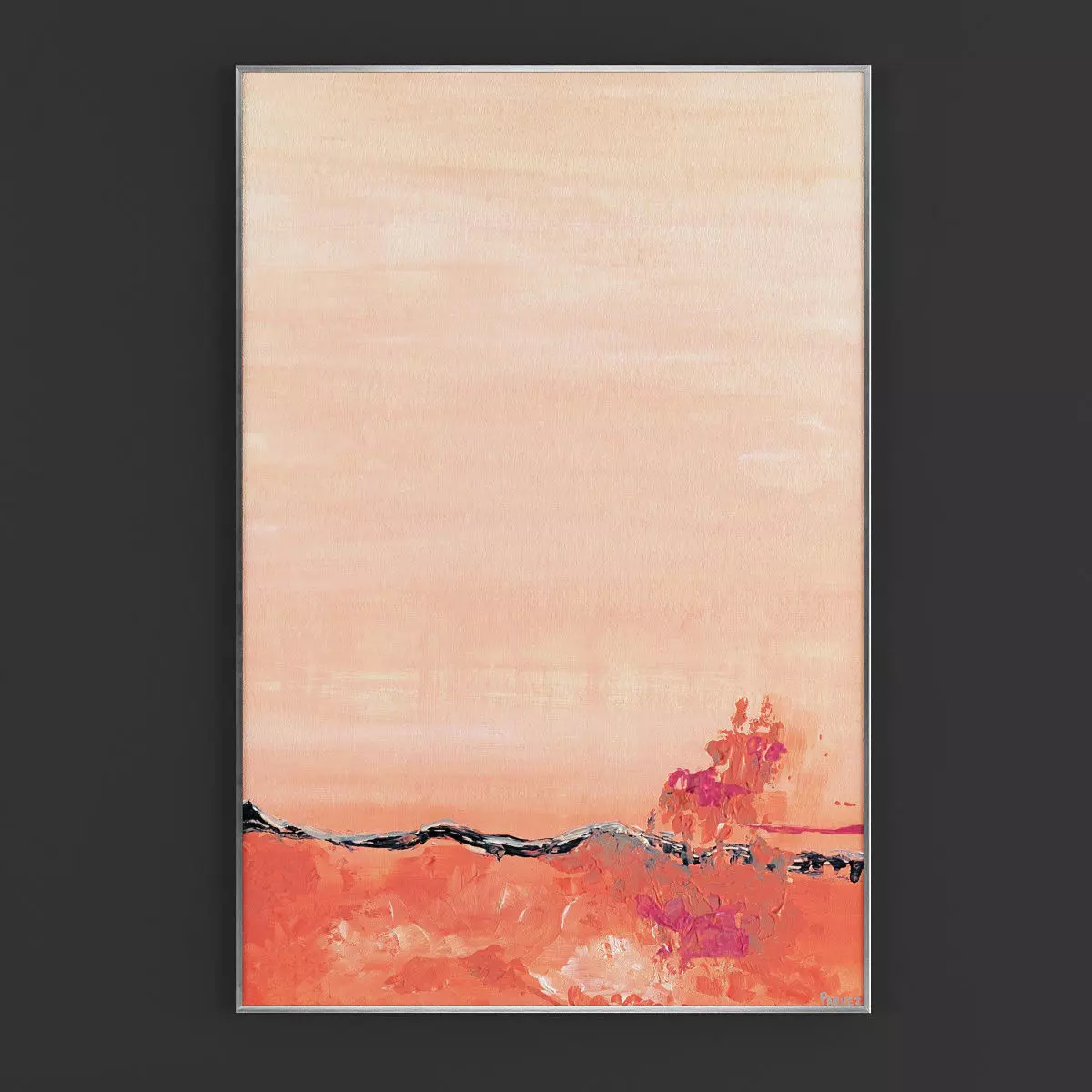 Pictures72 abstract painting - orange Low-poly 3D model
