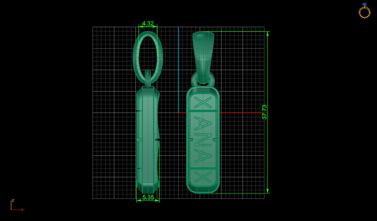 Xanax Pendant 3D print model_3