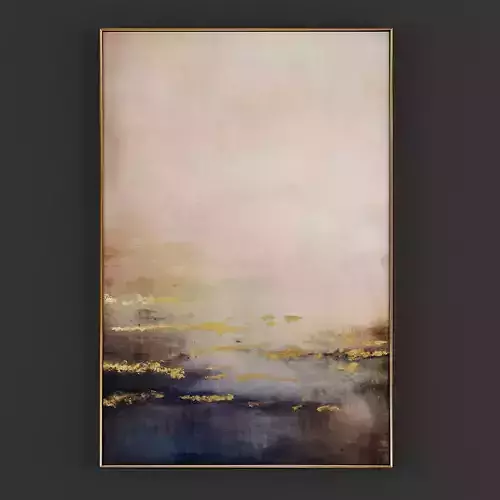 Pictures82 abstract painting in gold frame Low-poly 3D model