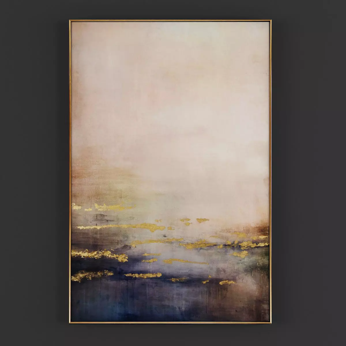 Pictures82 abstract painting in gold frame Low-poly 3D model_0