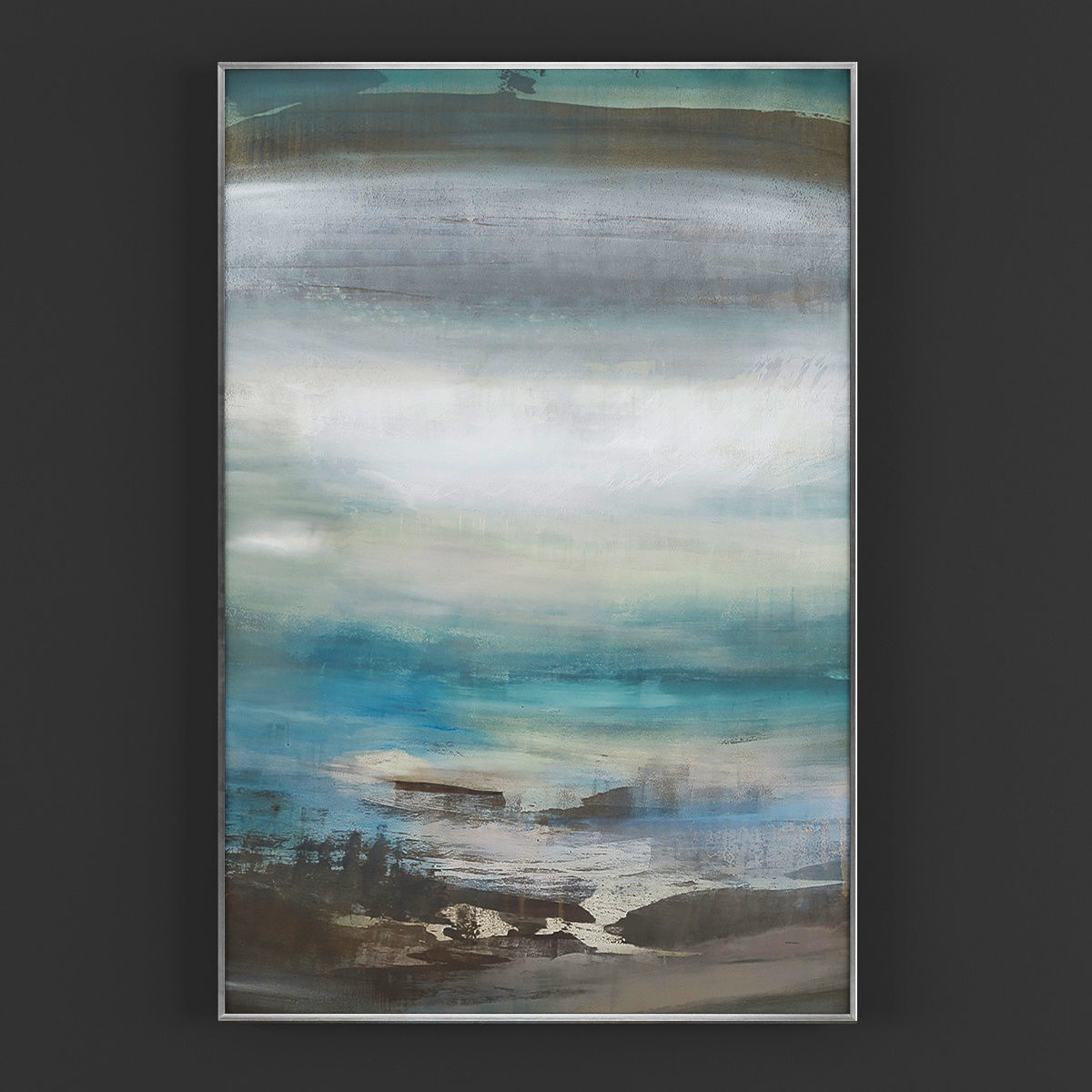 Pictures82 abstract painting in gold frame Low-poly 3D model_1