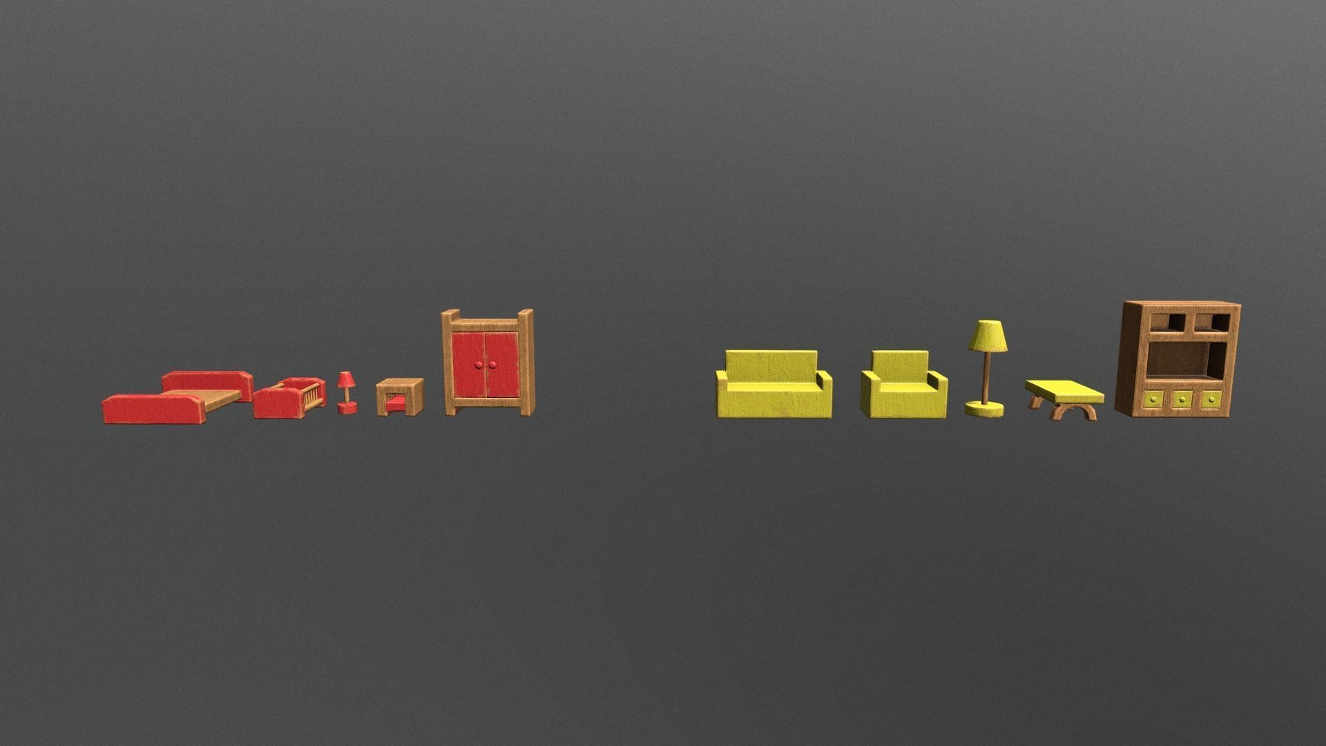 Dolls House Low-poly 3D model_5