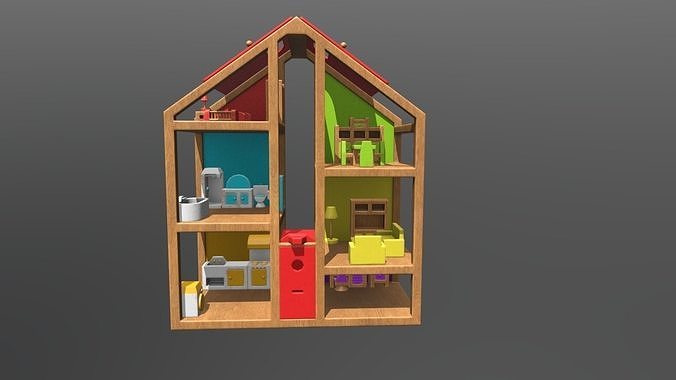 Dolls House Low-poly 3D model