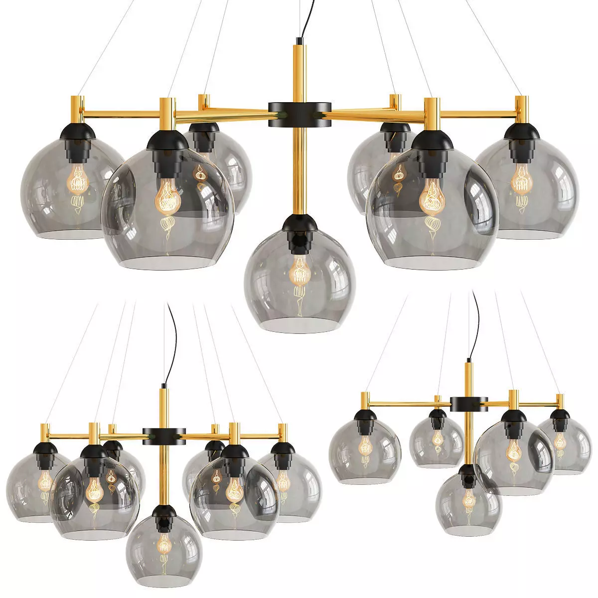 Queen chandelier 3D model_0