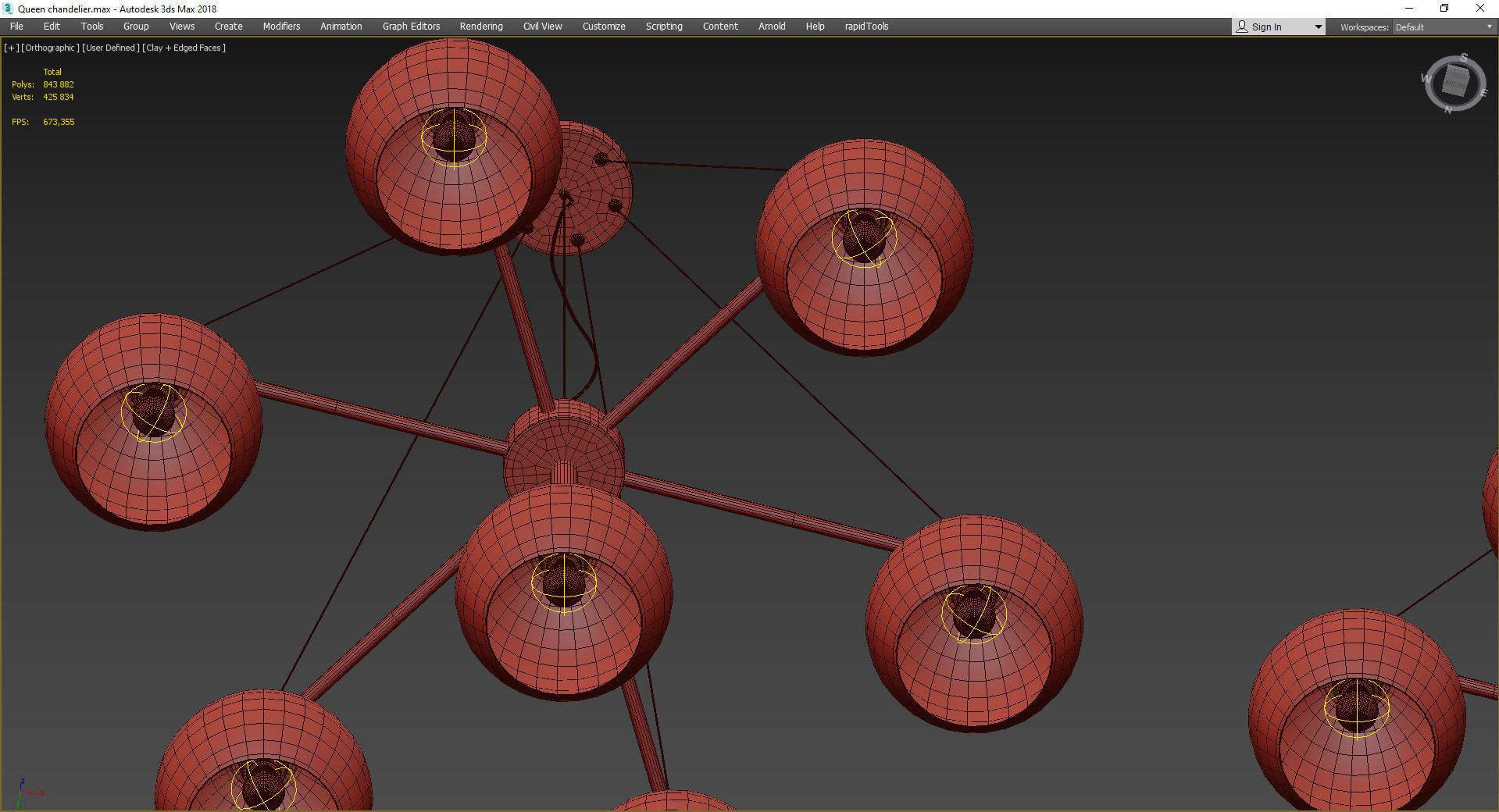Queen chandelier 3D model_3
