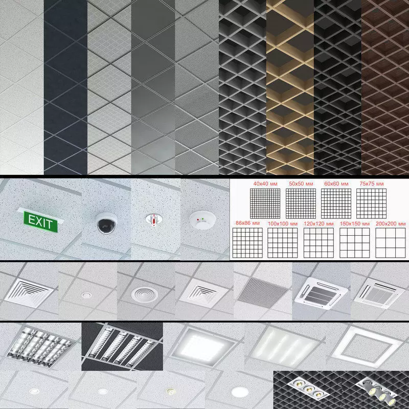 Modular ceiling 3D model_0