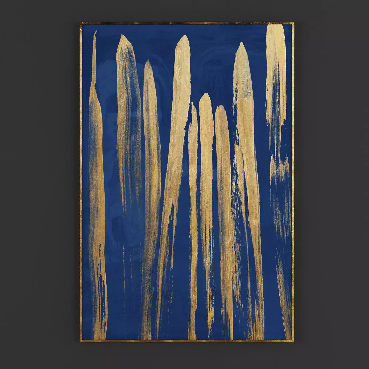 Pictures89 gold abstract painting Low-poly 3D model