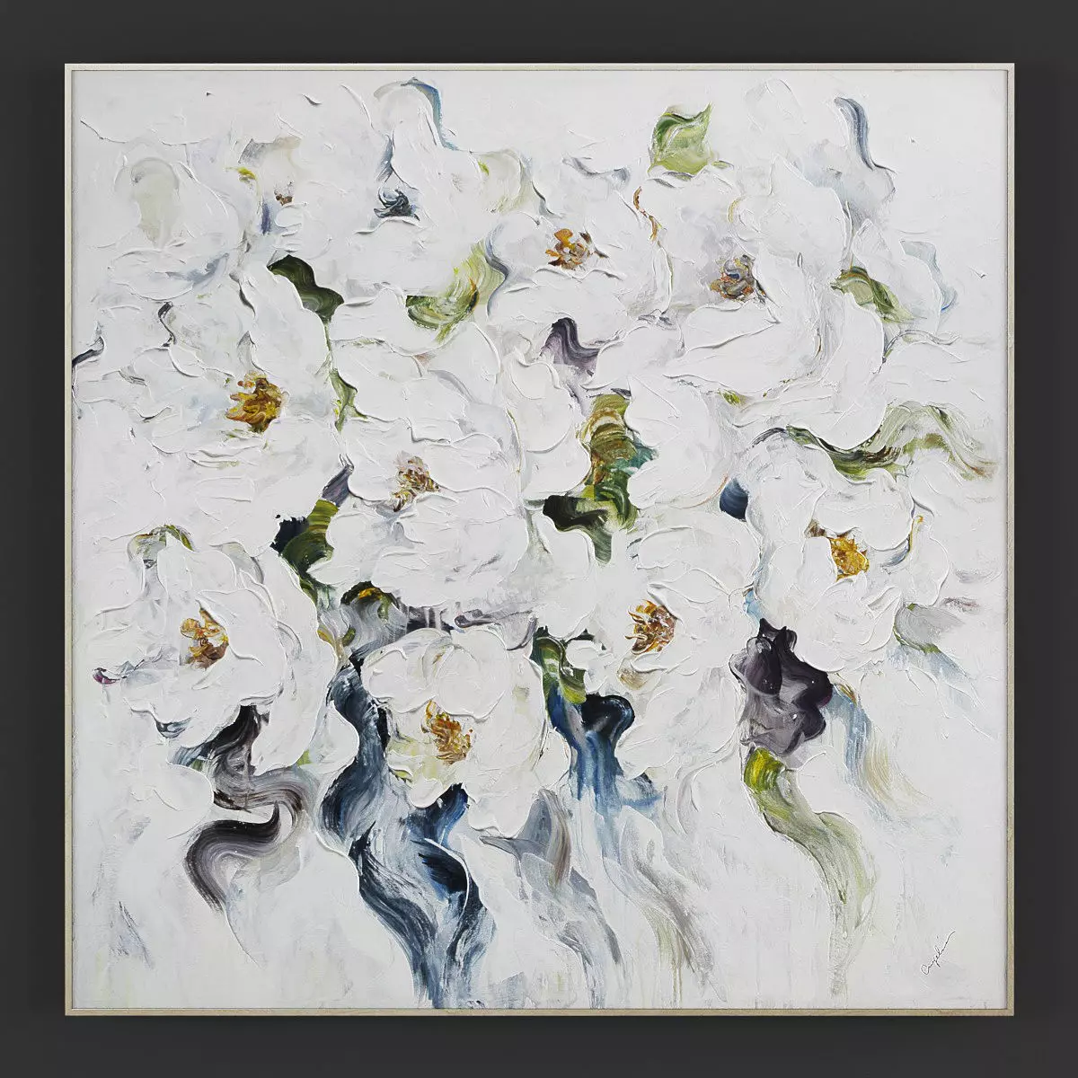 Pictures90 magnolia painting Low-poly 3D model_0