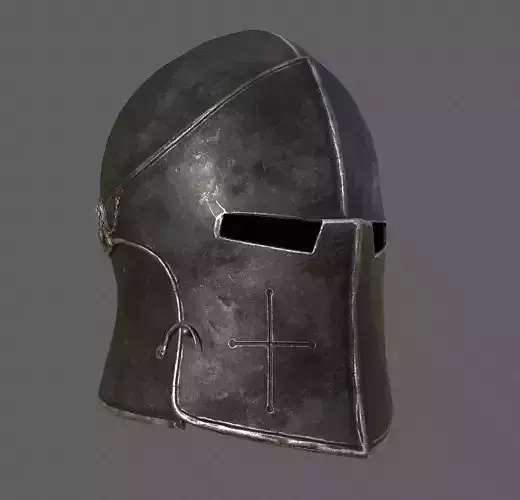 Medieval Knight Helmet x 3 Textures Low-poly 3D model