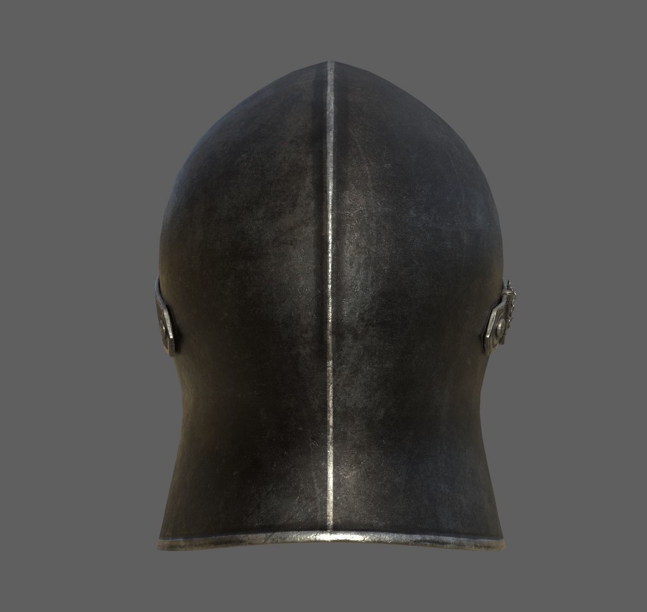Medieval Knight Helmet x 3 Textures Low-poly 3D model_13