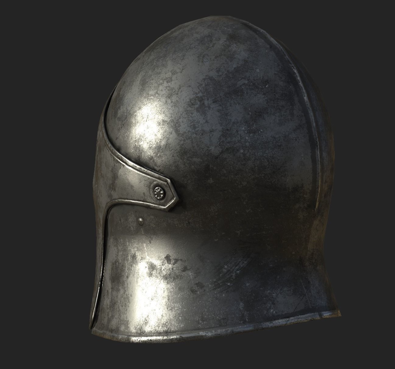 Medieval Knight Helmet x 3 Textures Low-poly 3D model_23
