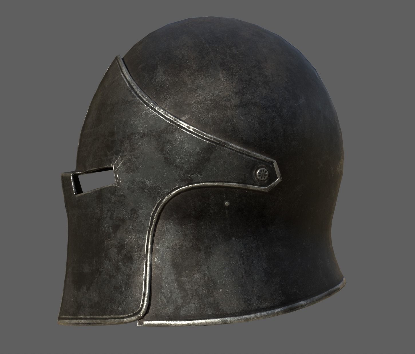 Medieval Knight Helmet x 3 Textures Low-poly 3D model_10
