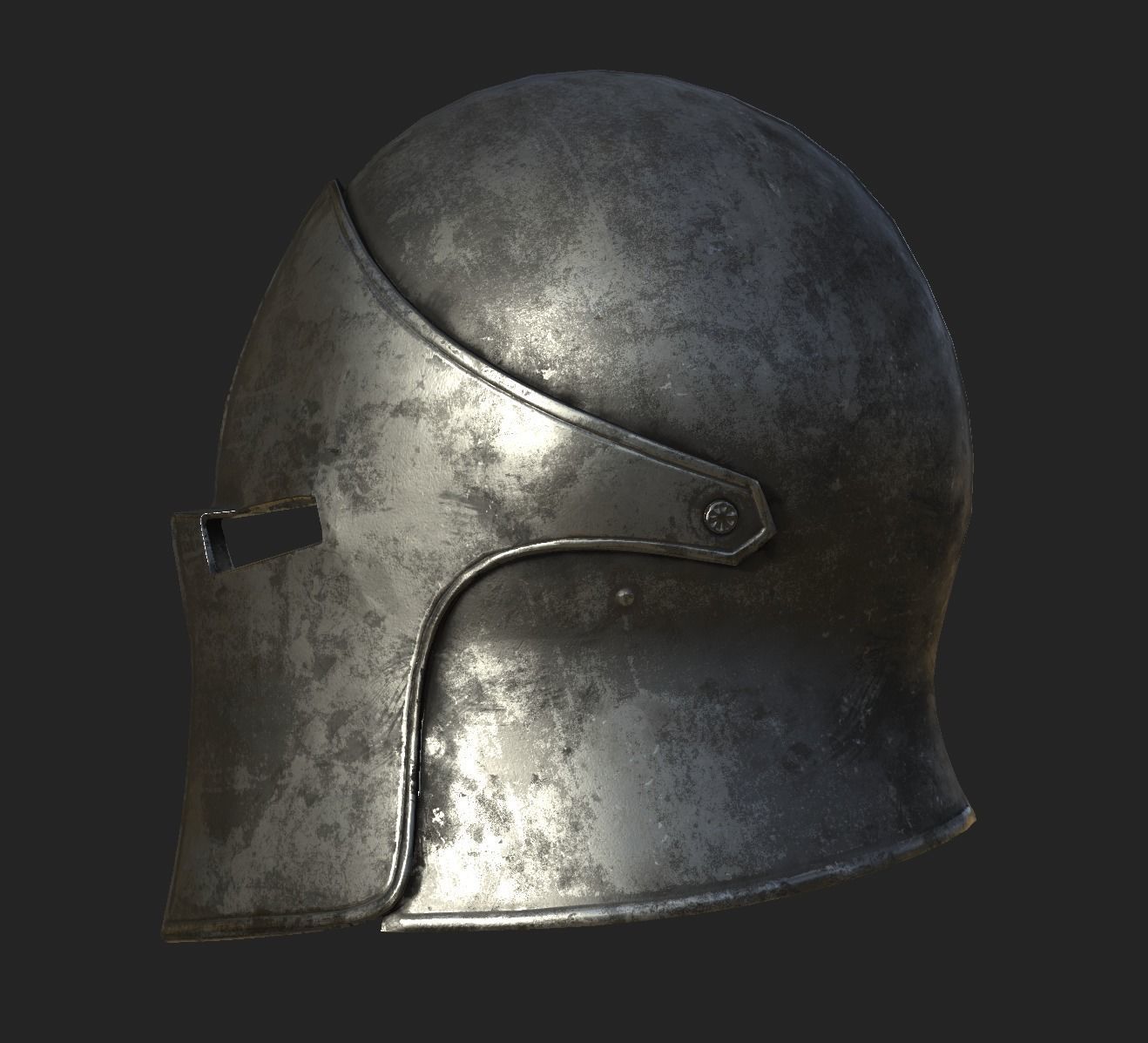 Medieval Knight Helmet x 3 Textures Low-poly 3D model_24