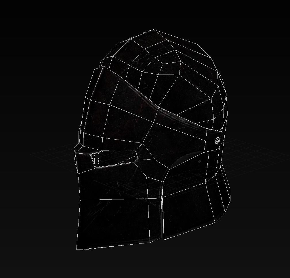 Medieval Knight Helmet x 3 Textures Low-poly 3D model_36
