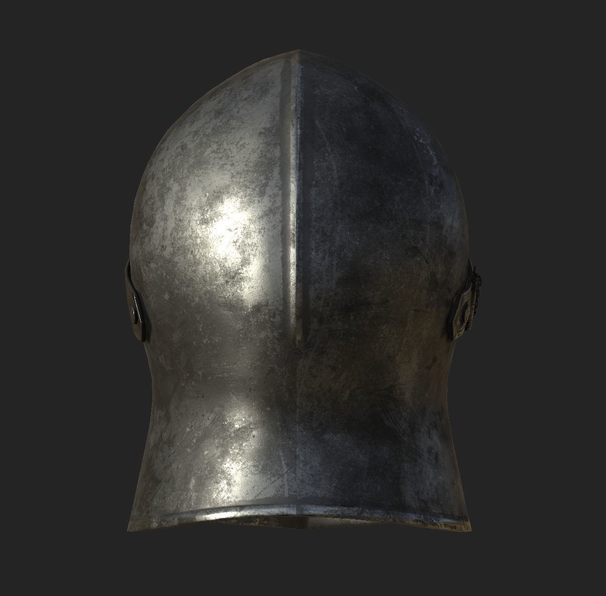 Medieval Knight Helmet x 3 Textures Low-poly 3D model_22