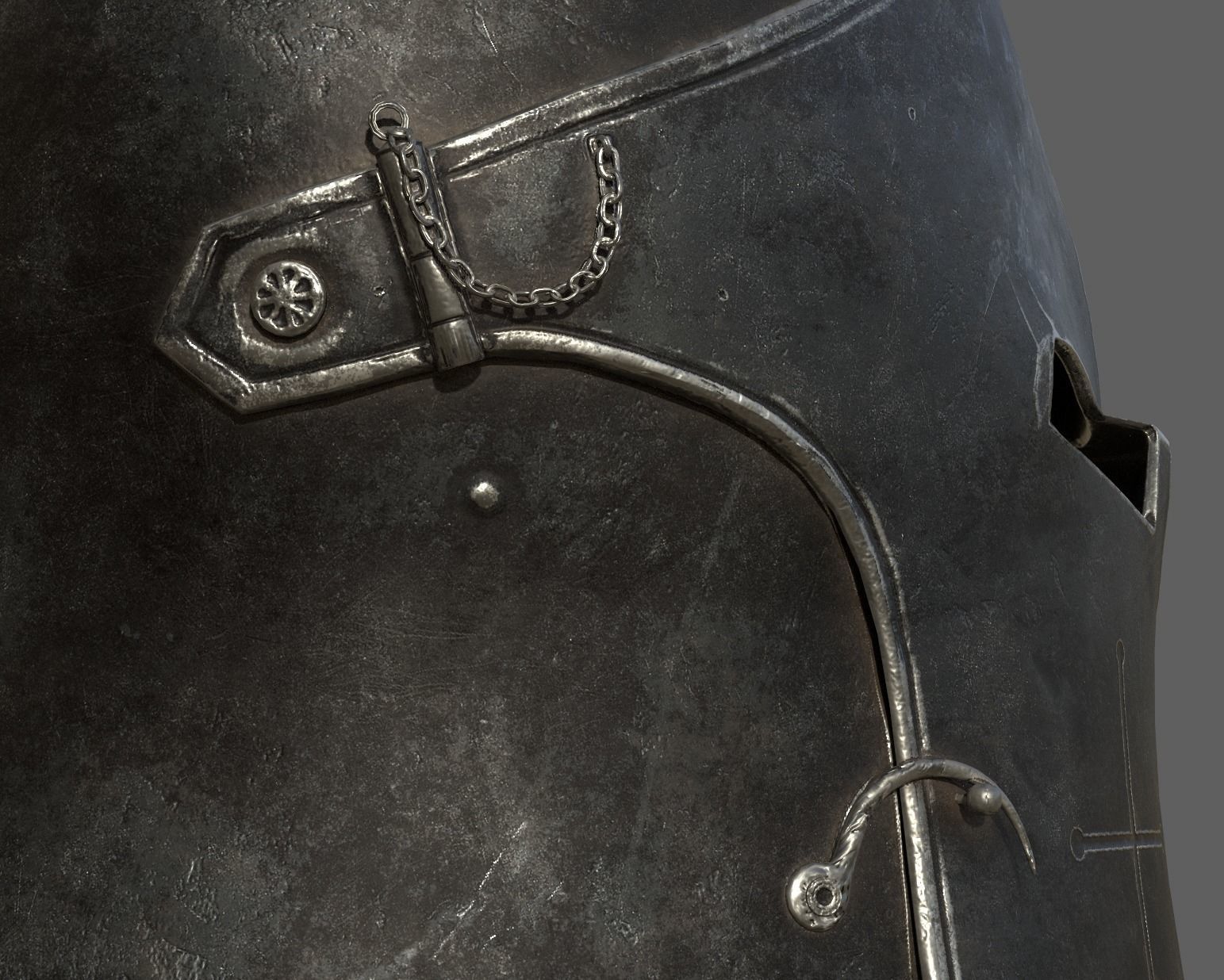 Medieval Knight Helmet x 3 Textures Low-poly 3D model_14