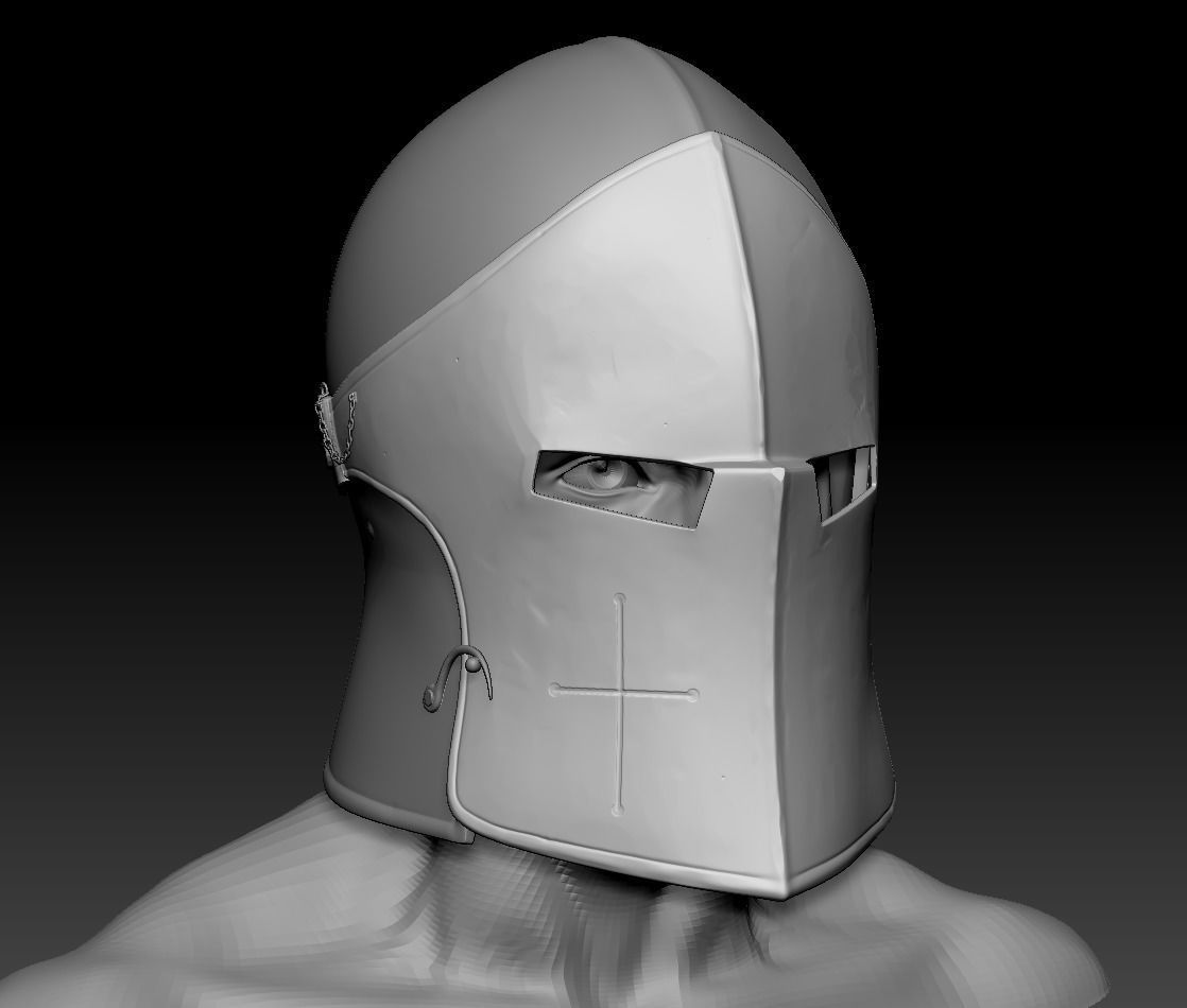 Medieval Knight Helmet x 3 Textures Low-poly 3D model_35