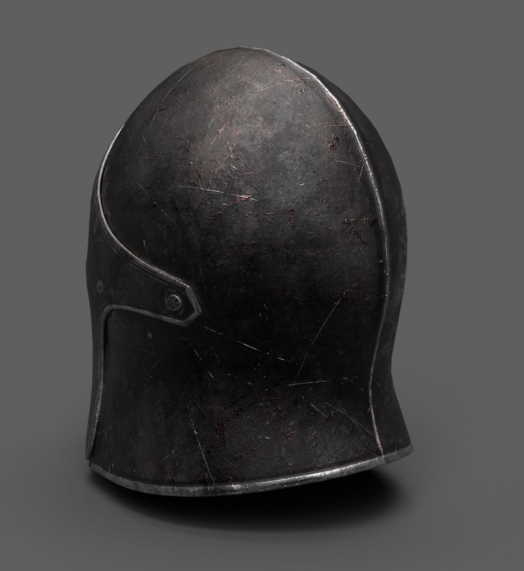 Medieval Knight Helmet x 3 Textures Low-poly 3D model_11