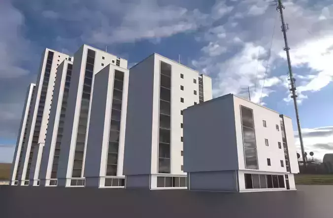 Residential Buildings Set upgrade for a use in Blender 2-91