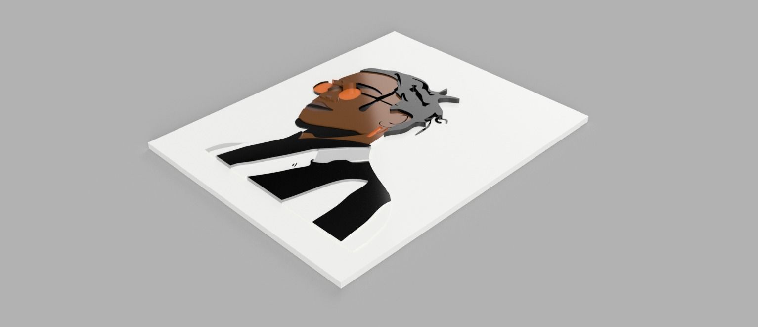 Wall 3d picture Asap Rocky 3D model_1