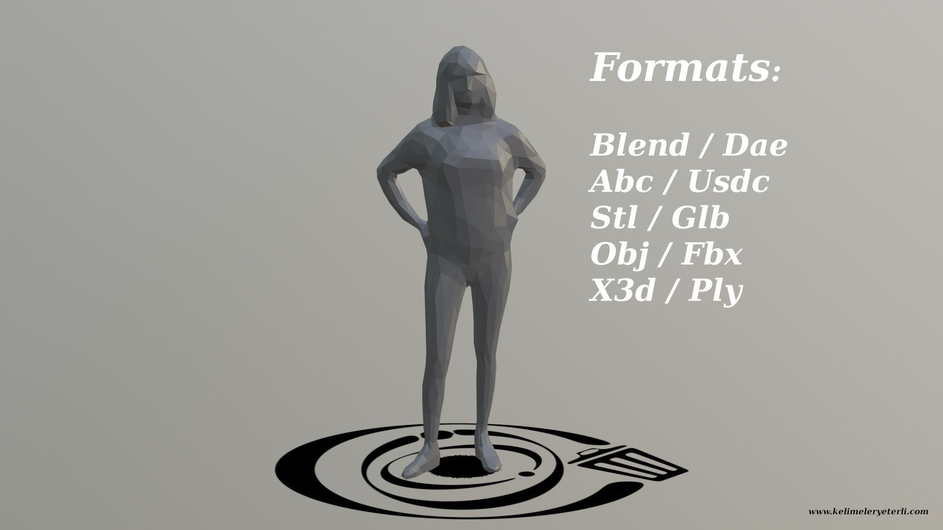 Human 083 LP R Low-poly 3D model_2