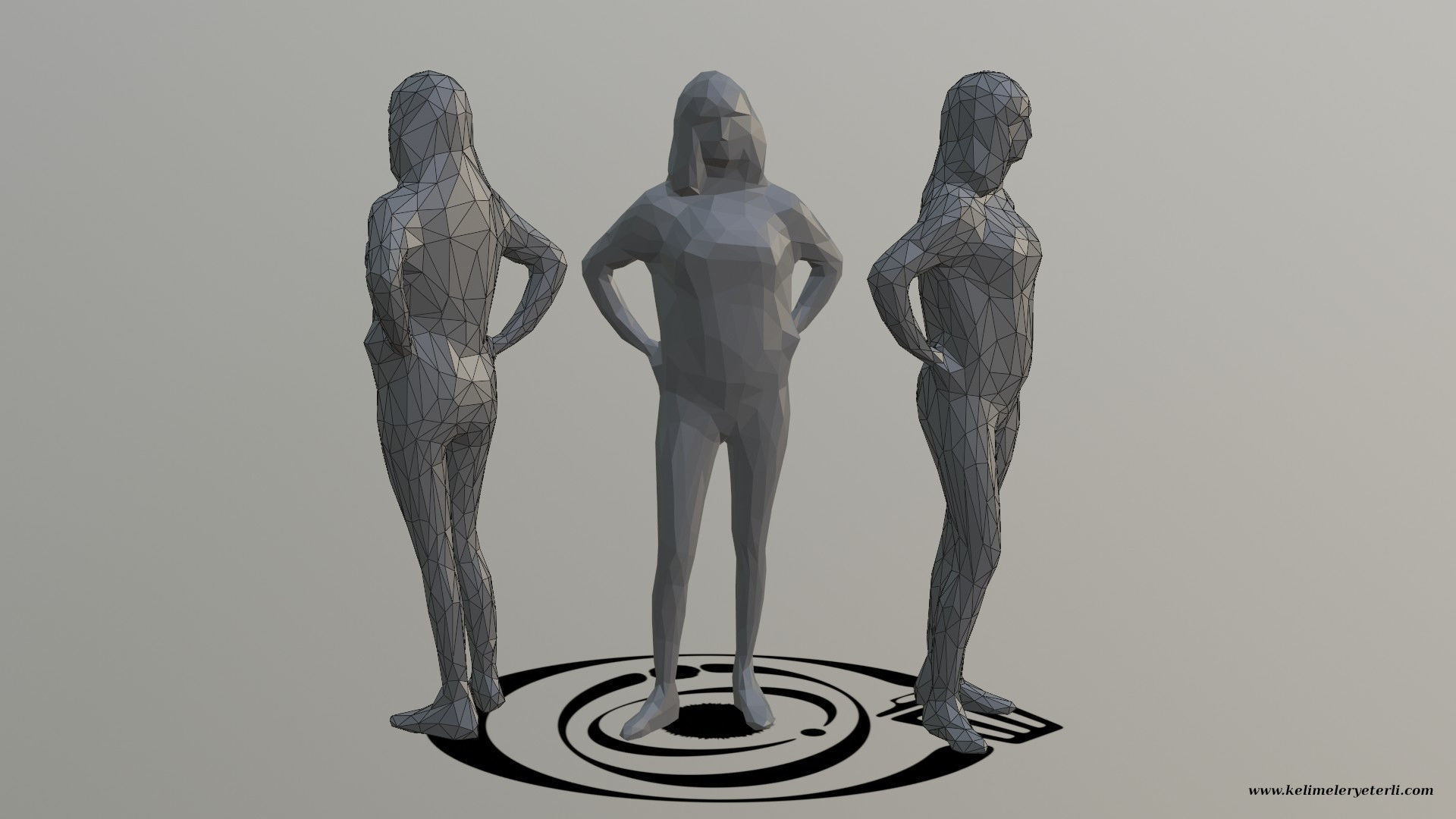Human 083 LP R Low-poly 3D model_1