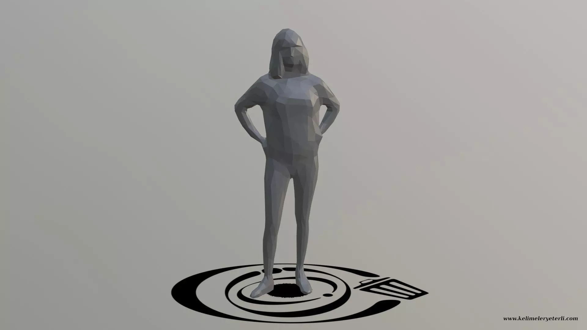 Human 083 LP R Low-poly 3D model_0