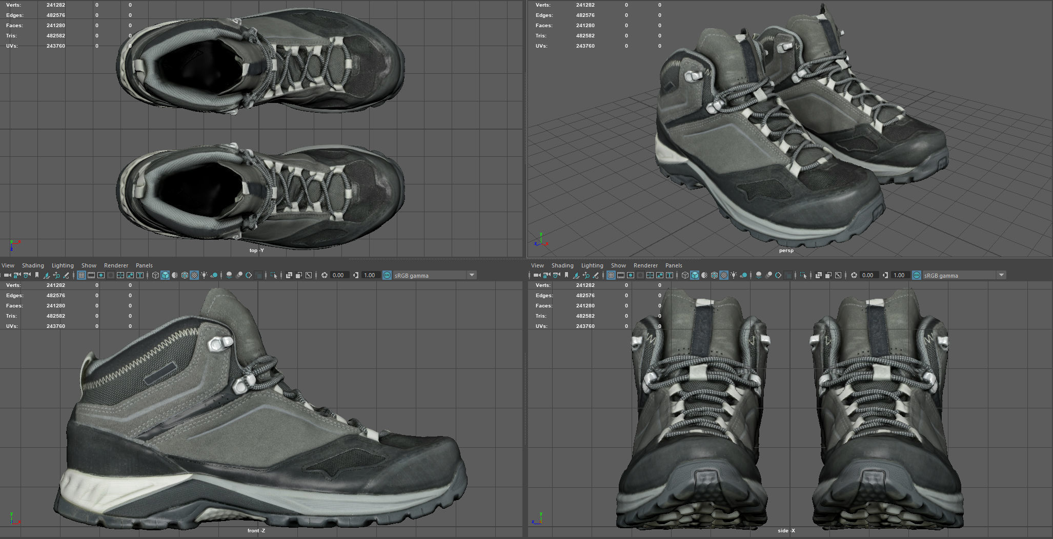 HIKING BOOTS 3 Low-poly 3D model_15