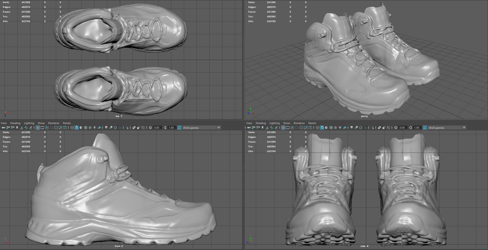 HIKING BOOTS 3 Low-poly 3D model_4