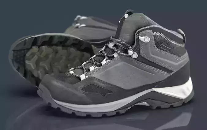 HIKING BOOTS 3 Low-poly 3D model HIKING BOOTS 3 Low-poly 3D model