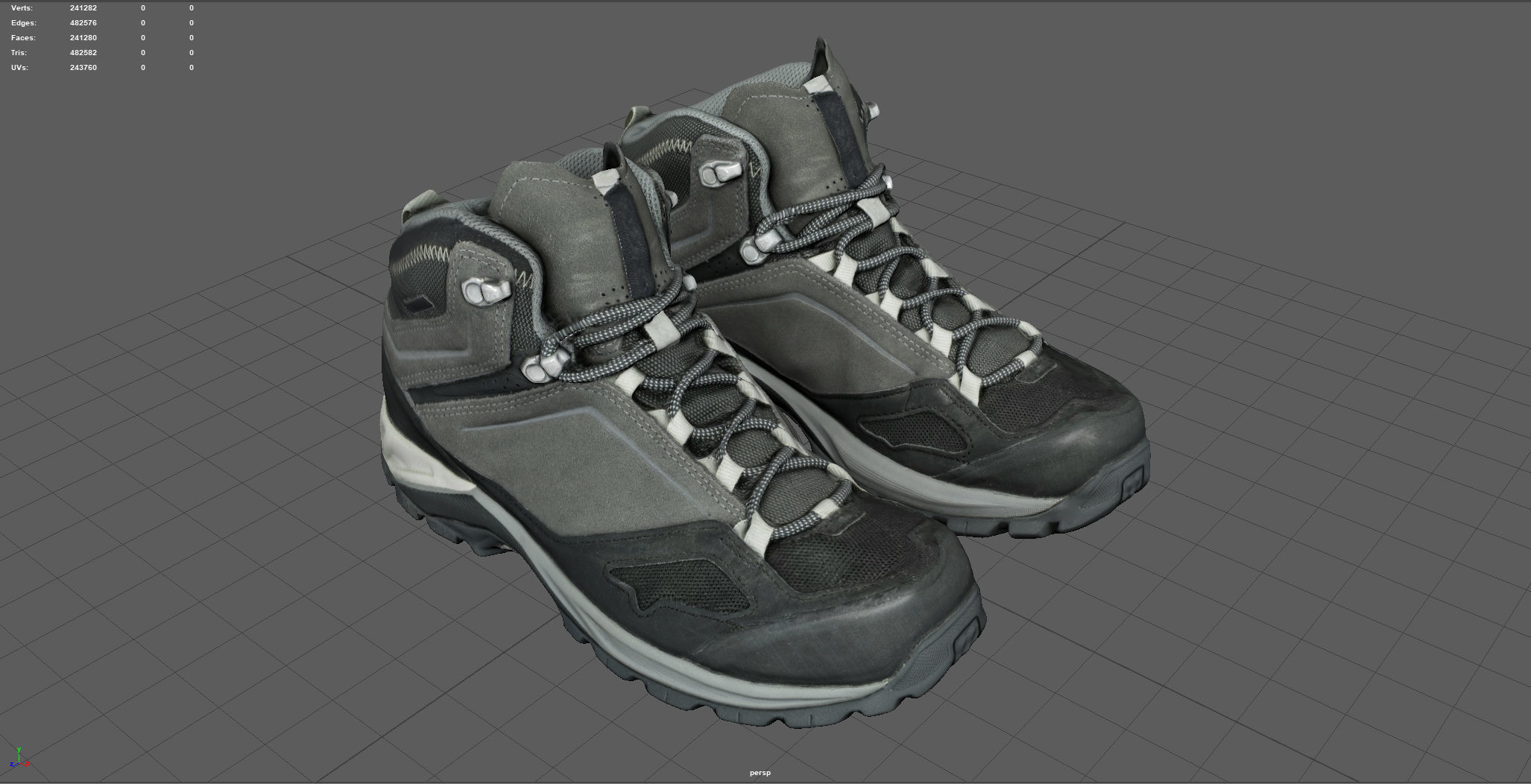HIKING BOOTS 3 Low-poly 3D model_9