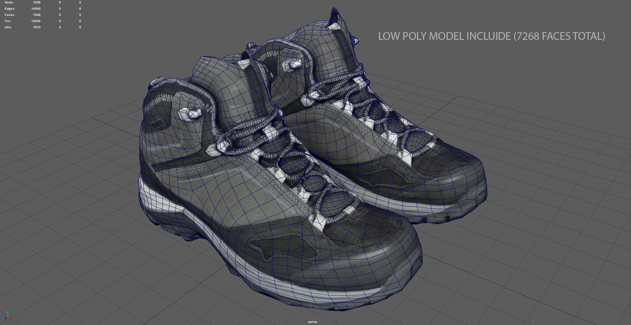 HIKING BOOTS 3 Low-poly 3D model_8