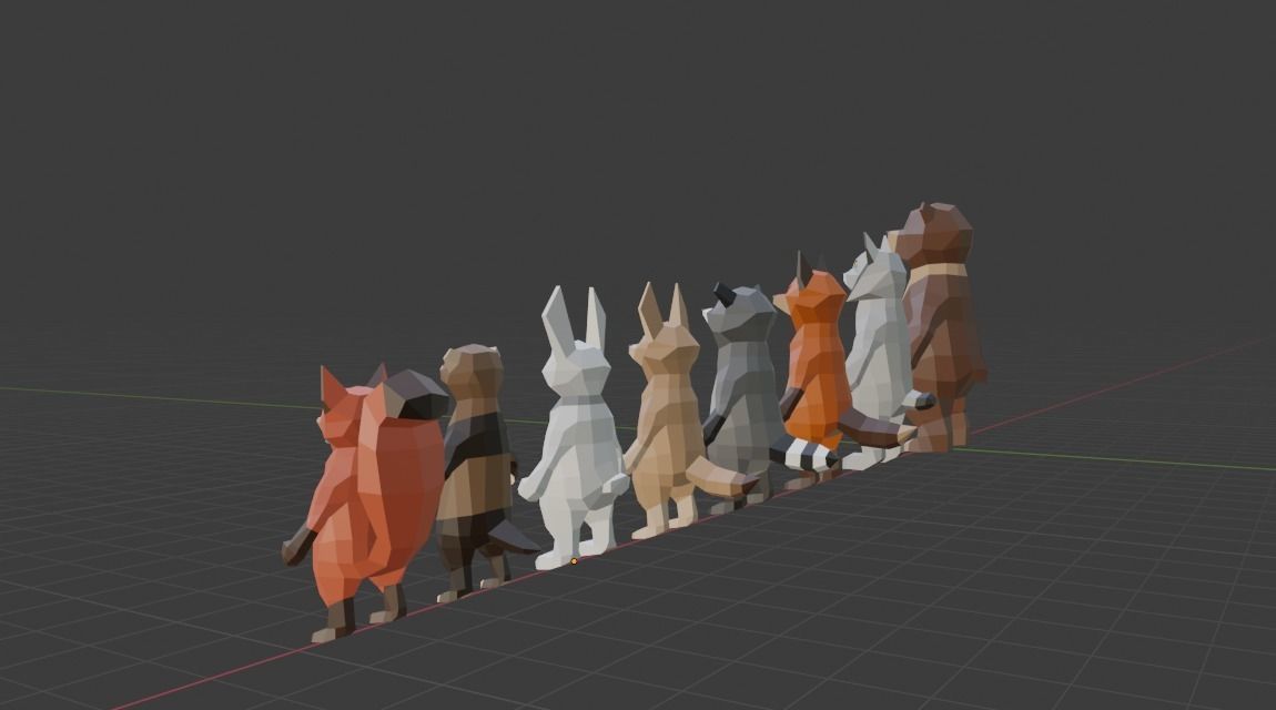 Low Poly Animal Character Collection Low-poly 3D model_3