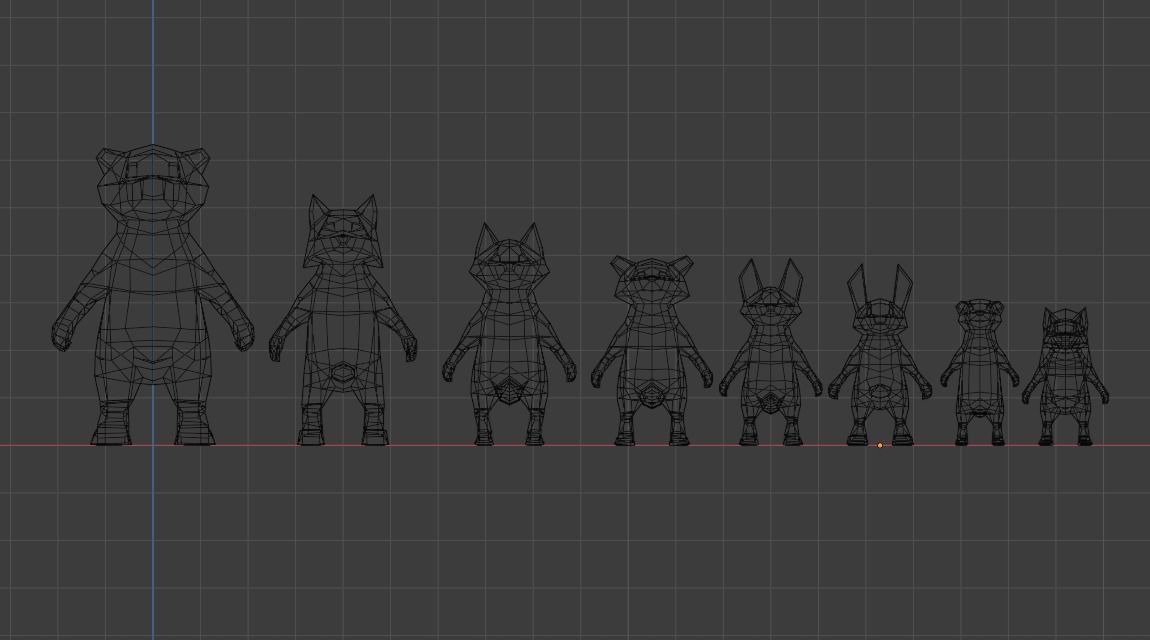 Low Poly Animal Character Collection Low-poly 3D model_5