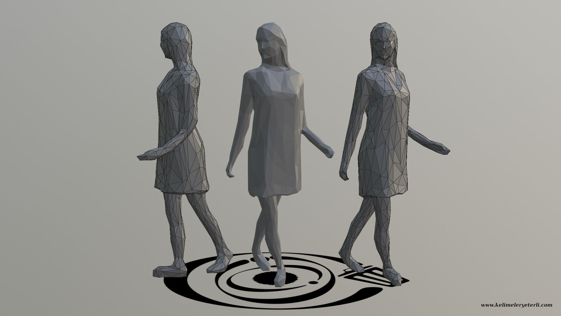 Human 084 LP R Low-poly 3D model_1