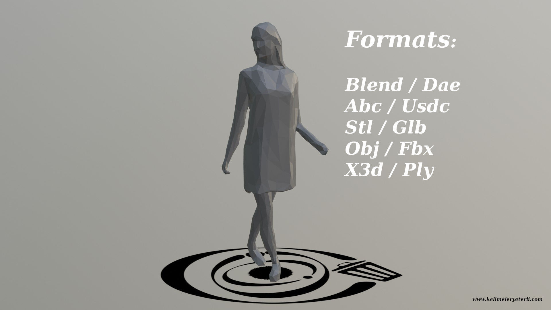 Human 084 LP R Low-poly 3D model_2